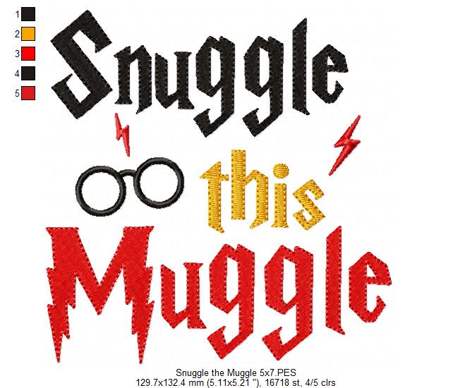 Snuggle this Muggle - Fill Stitch - Machine Embroidery Design