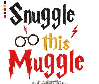 Snuggle this Muggle - Fill Stitch - Machine Embroidery Design