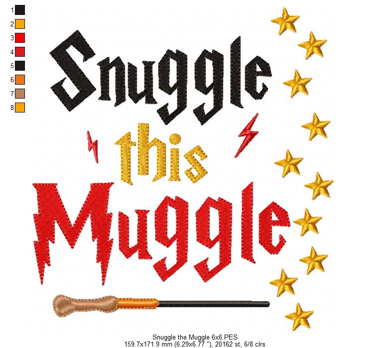 Snuggle this Muggle - Fill Stitch - Machine Embroidery Design