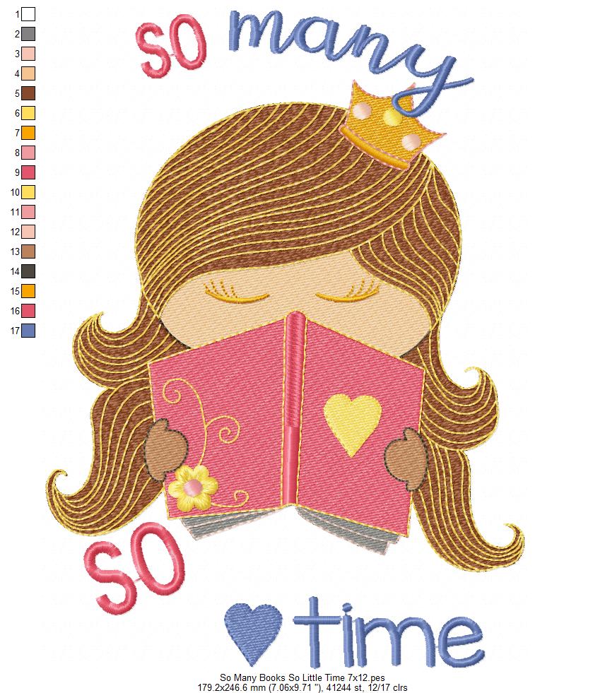 So Many Books So Little Time - Fill Stitch