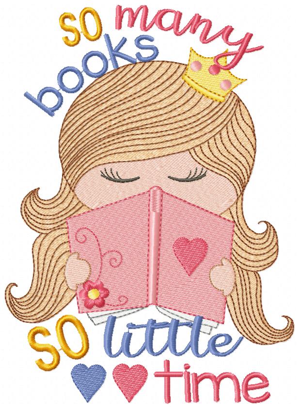 So Many Books So Little Time - Fill Stitch