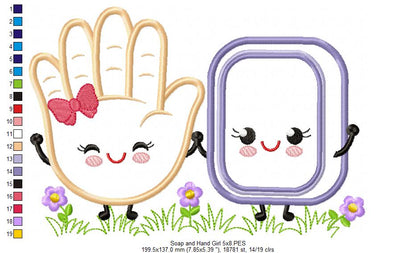 Hand and Soap Girl - Applique
