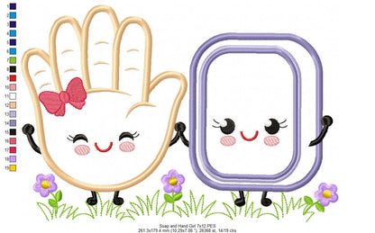 Hand and Soap Girl - Applique