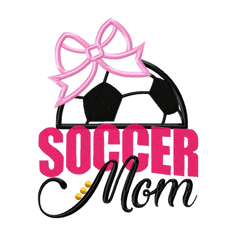 Soccer Mom Ball and Bow - Applique