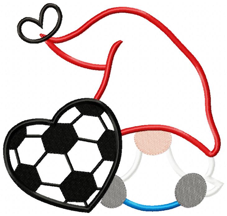 Love Soccer Gnome - Applique
