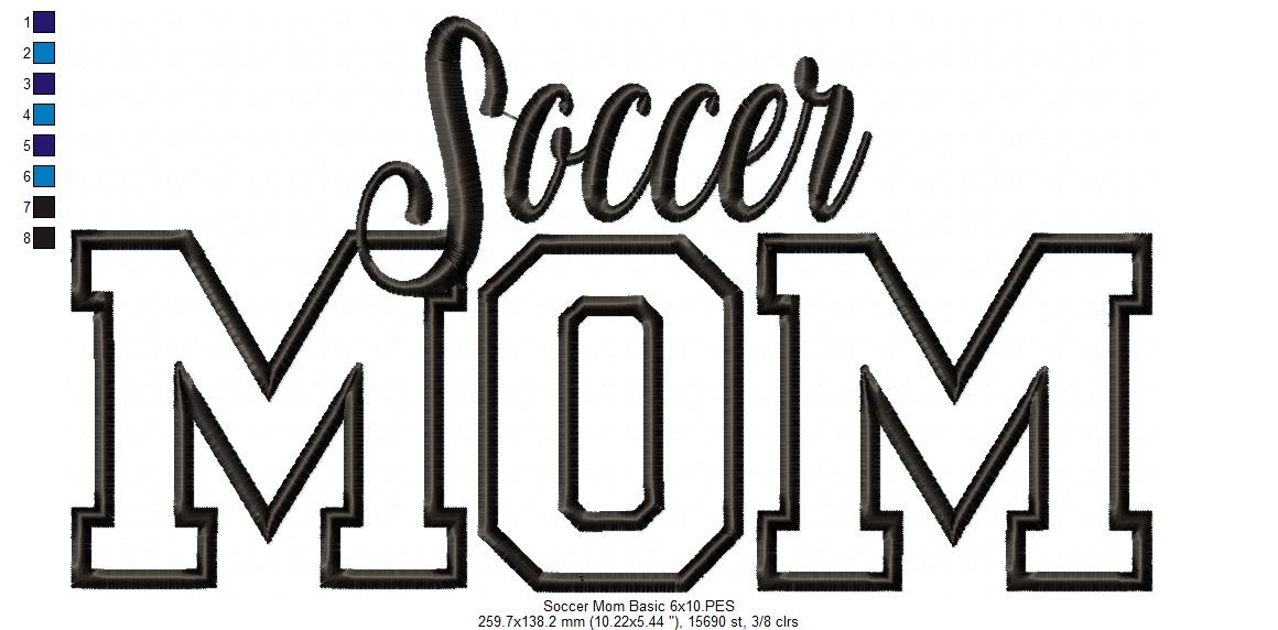 Soccer Mom - Appliqué - Machine Embroidery Design
