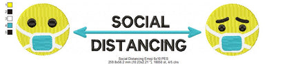 Emoji Social Distancing - Fill Stitch Embroidery