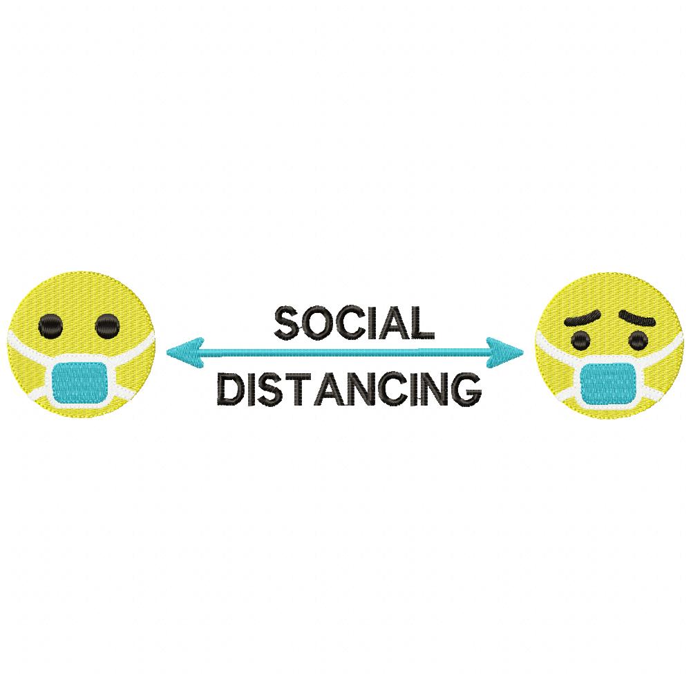 Emoji Social Distancing - Fill Stitch Embroidery