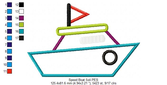 Nautical Boats Collection - Applique - Set of 7 designs