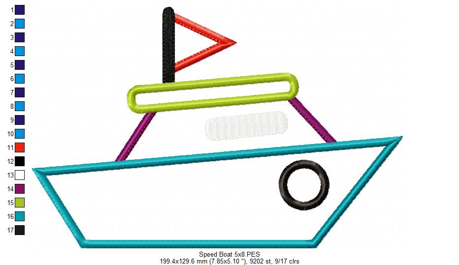 Nautical Boats Collection - Applique - Set of 7 designs