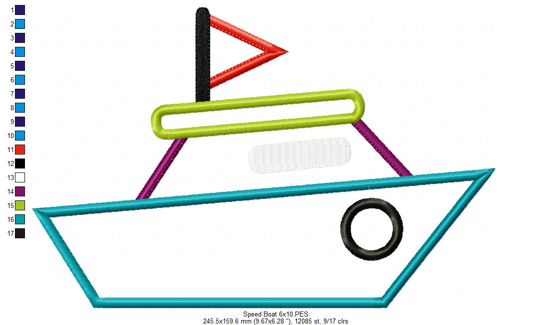 Nautical Boats Collection - Applique - Set of 7 designs