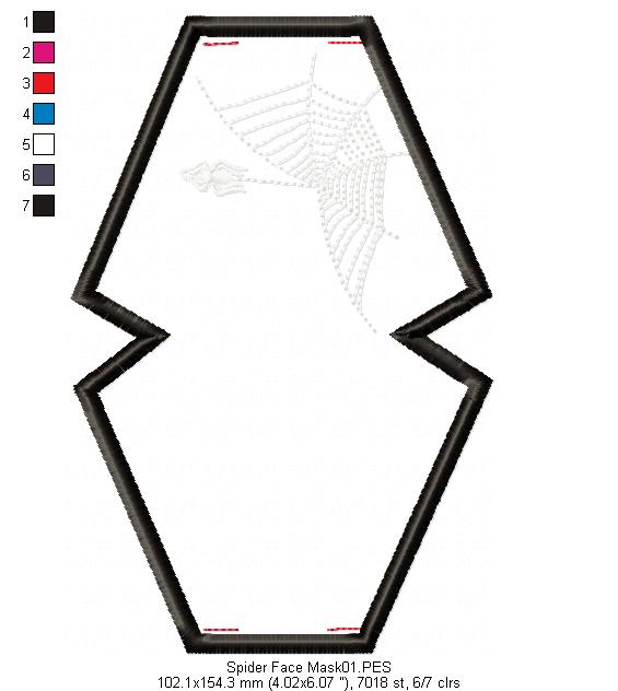 Spider ITH Face Mask - ITH Project - Machine Embroidery Design