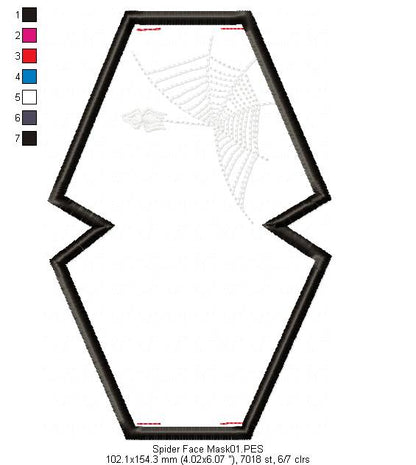 Spider ITH Face Mask - ITH Project - Machine Embroidery Design