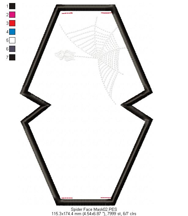 Spider ITH Face Mask - ITH Project - Machine Embroidery Design