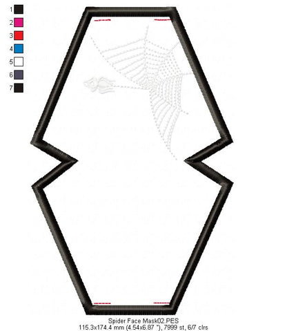 Spider ITH Face Mask - ITH Project - Machine Embroidery Design