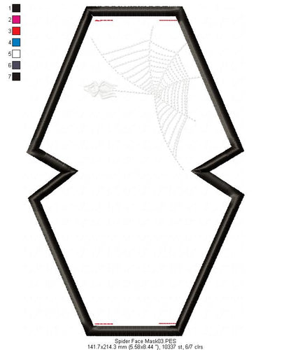 Spider ITH Face Mask - ITH Project - Machine Embroidery Design