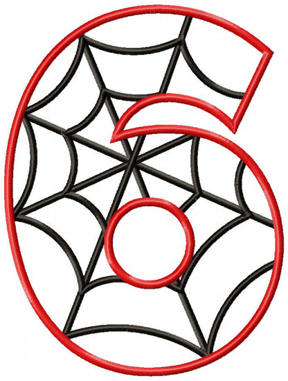 Spider Web Numbers 0-9 Birthday Set Numbers - Applique - Machine Embroidery Design
