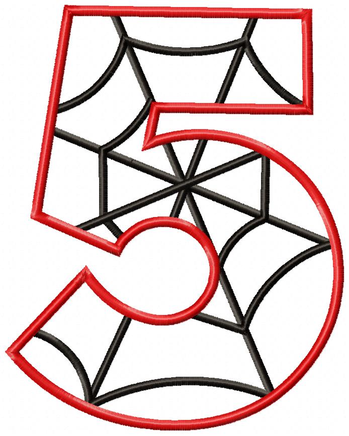 Spider Web Numbers 0-9 Birthday Set Numbers - Applique - Machine Embroidery Design