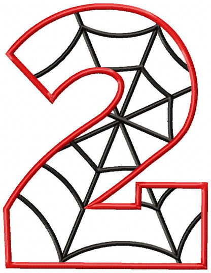 Spider Web Numbers 0-9 Birthday Set Numbers - Applique - Machine Embroidery Design