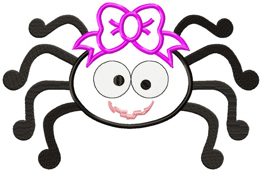 Spider with Bow - Applique - Machine Embroidery Design