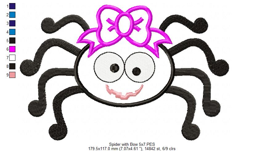 Spider with Bow - Applique