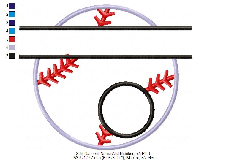 Split Baseball Name and Number - Applique