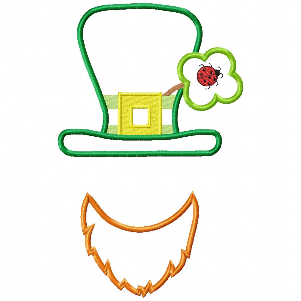 Split Leprechaun Hat and Beard - Applique