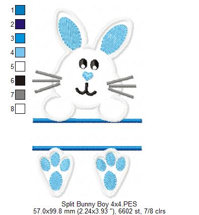 Split Bunny Girl and Boy - Applique - Set of 2 designs