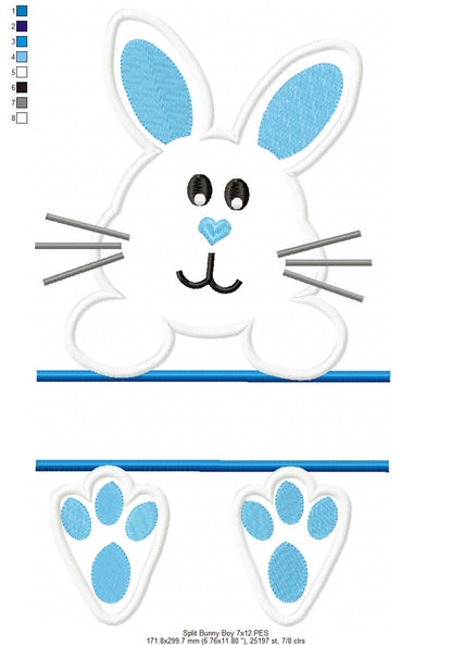 Split Bunny Girl and Boy - Applique - Set of 2 designs