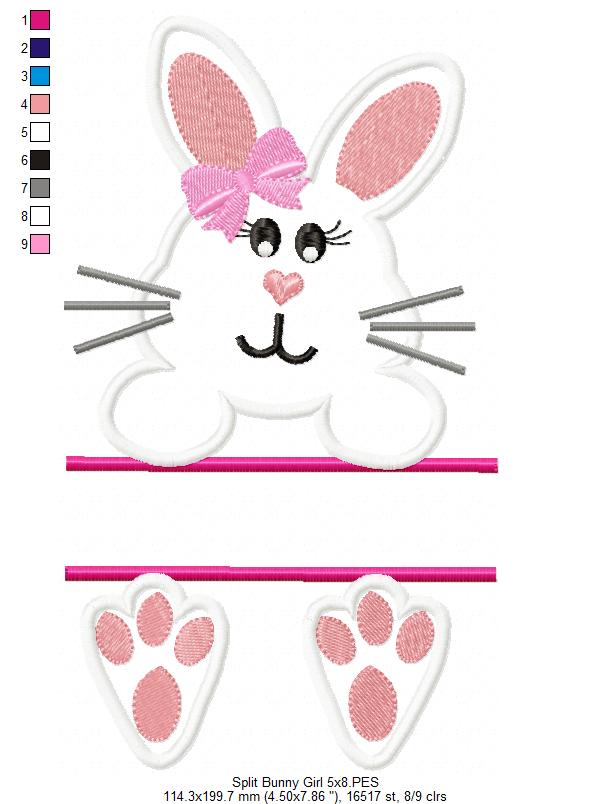 Split Bunny Girl and Boy - Applique - Set of 2 designs