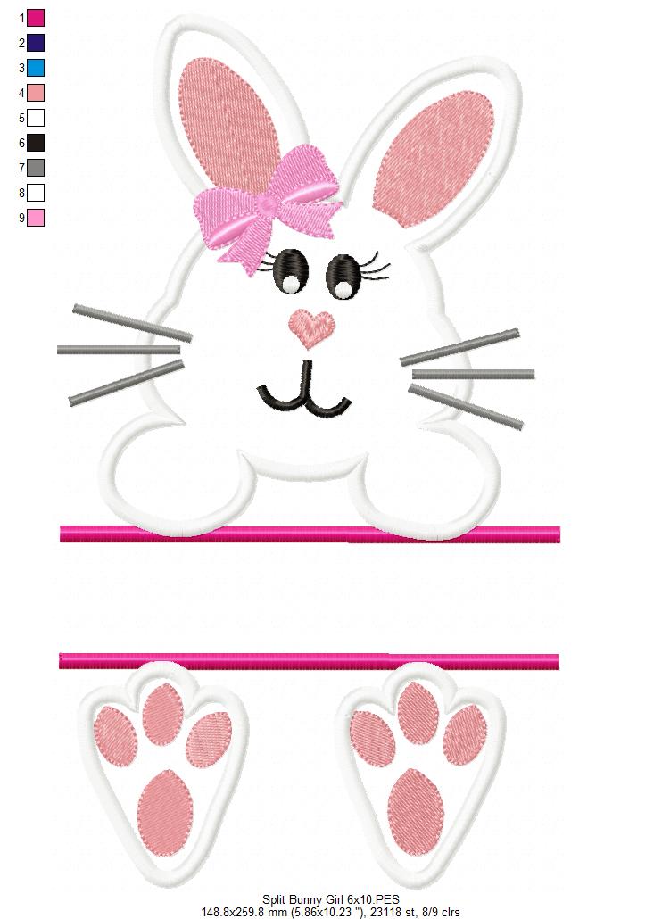 Split Bunny Girl and Boy - Applique - Set of 2 designs