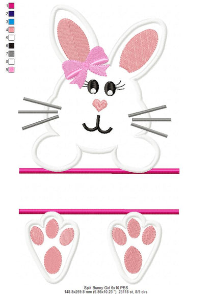 Split Bunny Girl and Boy - Applique - Set of 2 designs