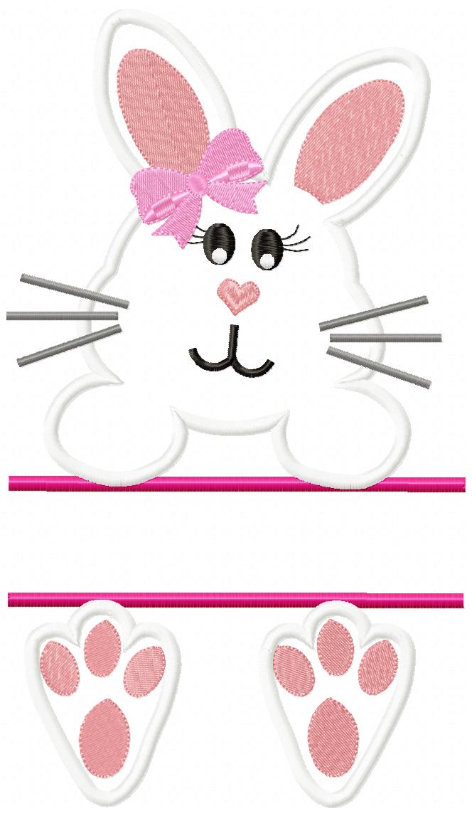 Split Bunny Girl - Applique Embroidery