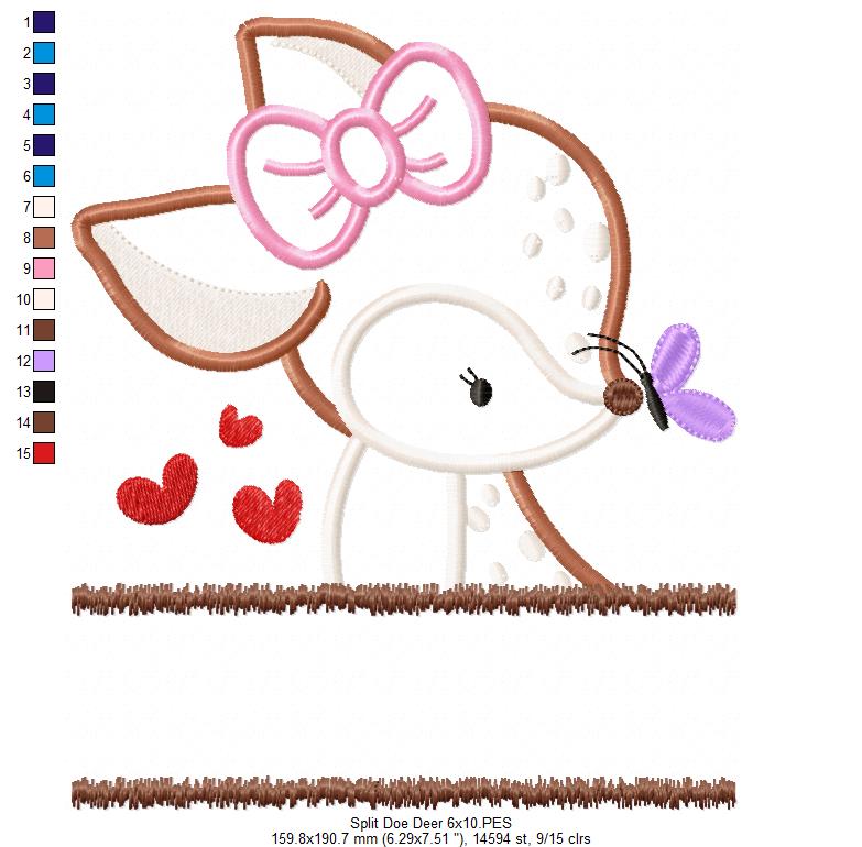 Split Doe Deer - Applique