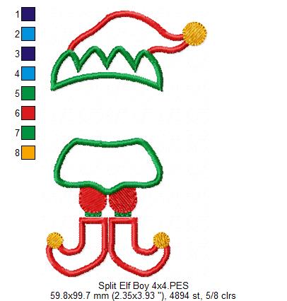 Split Elf Boy and Girl - Applique - Set of 2 designs