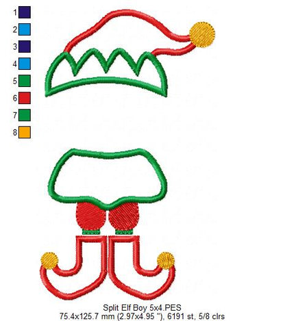 Split Elf Boy and Girl - Applique - Set of 2 designs