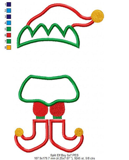 Split Elf Boy and Girl - Applique - Set of 2 designs