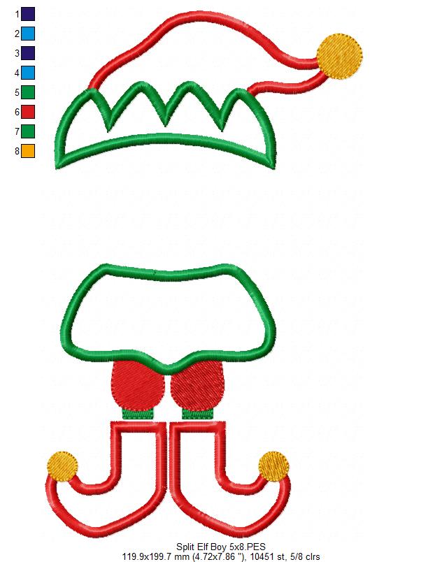 Split Elf Boy and Girl - Applique - Set of 2 designs