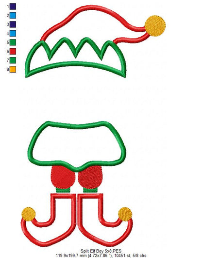 Split Elf Boy and Girl - Applique - Set of 2 designs