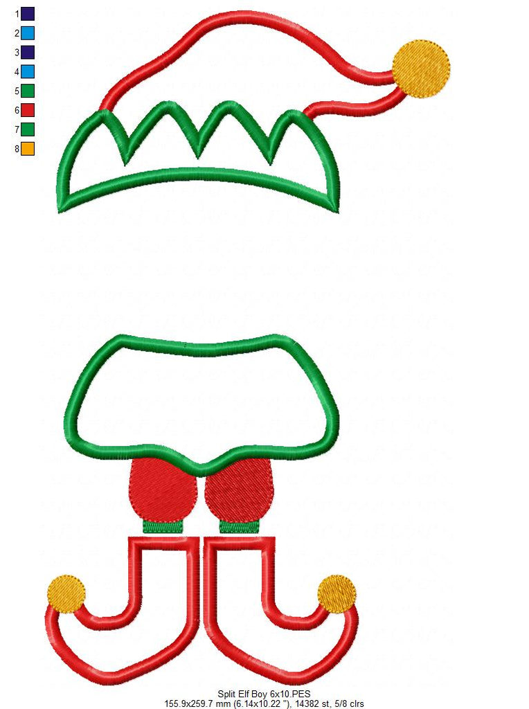 Split Elf Boy and Girl - Applique - Set of 2 designs