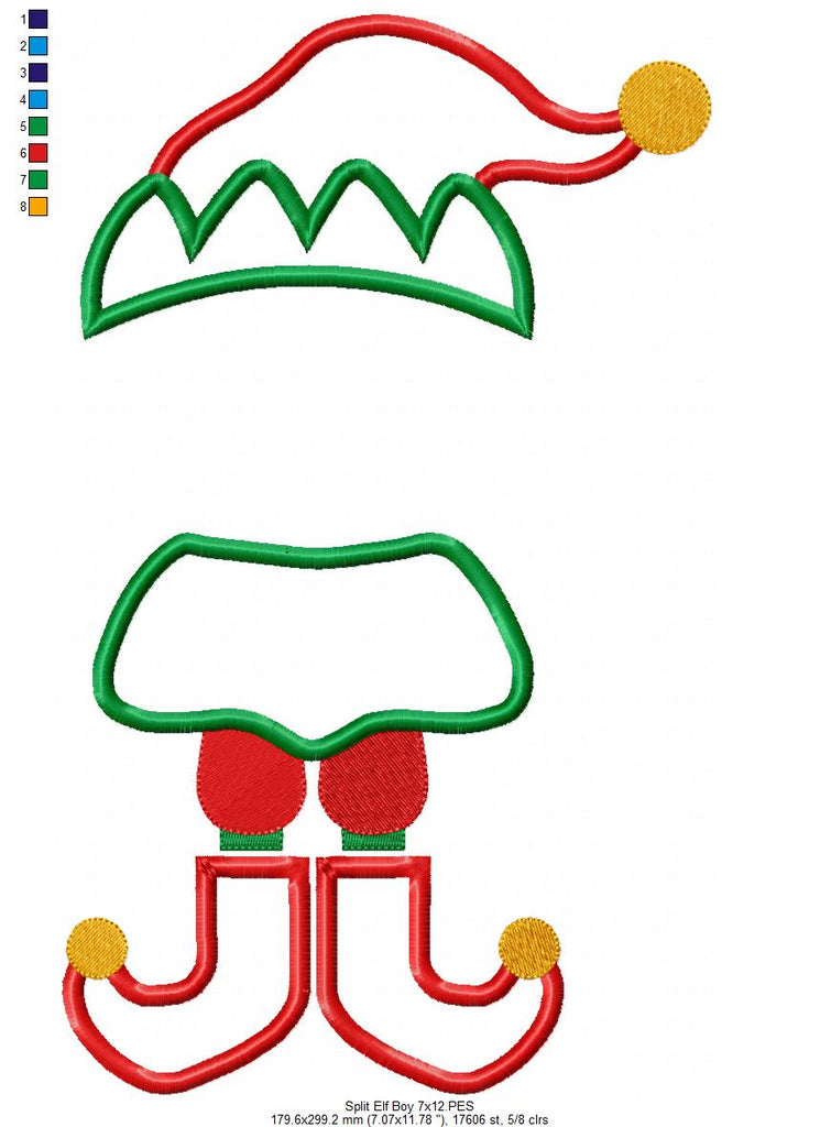 Split Elf Boy and Girl - Applique - Set of 2 designs