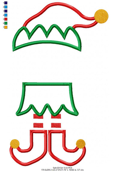 Split Elf Boy and Girl - Applique - Set of 2 designs