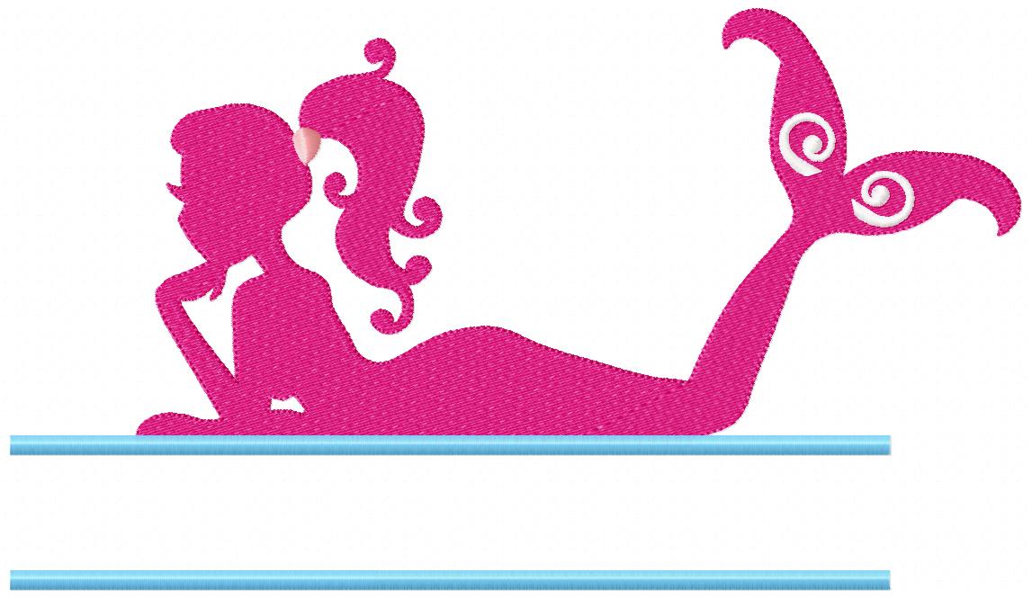 Split Mermaid - Fill Stitch - Machine Embroidery Design