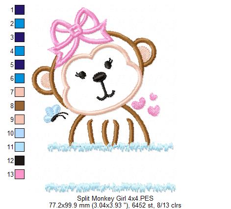 Split Monkey Girl - Applique