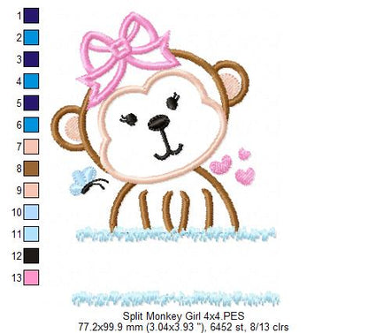 Split Monkey Girl - Applique