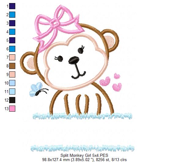 Split Monkey Girl - Applique