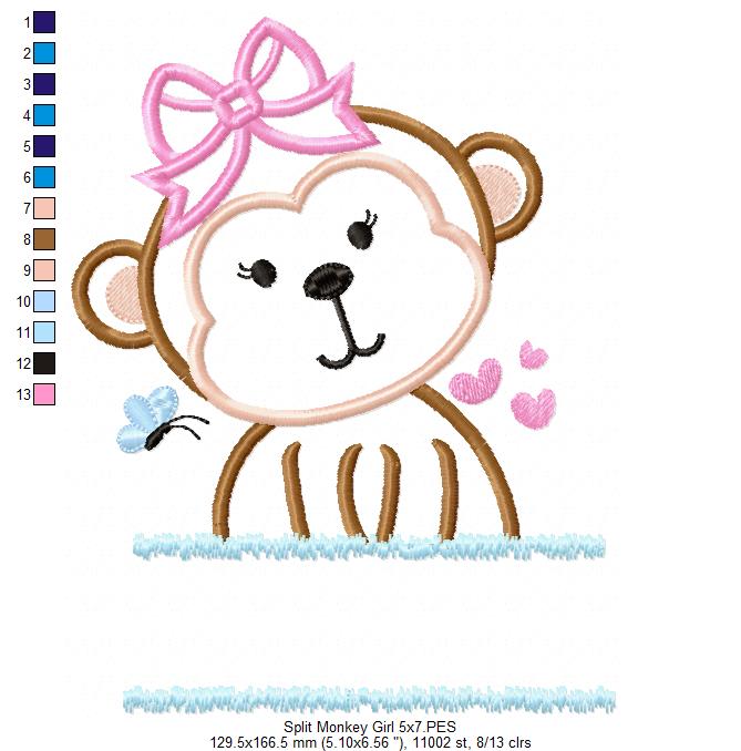 Split Monkey Girl - Applique