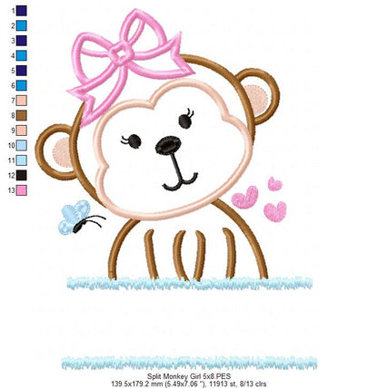Split Monkey Girl - Applique