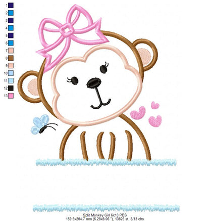 Split Monkey Girl - Applique