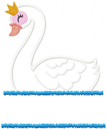 Split Princess Swan - Applique